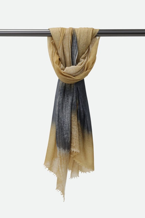 NATURAL GOLD SCARF IN HAND DYED CASHMERE