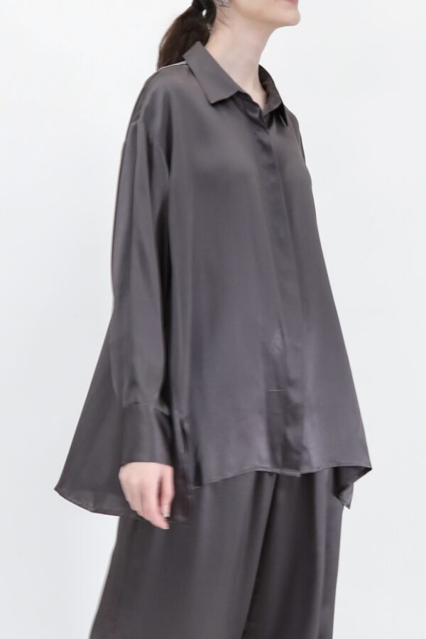 ADRIA SHIRT IN STRETCH SILK CHARMEUSE - Image 4