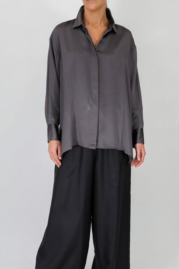ADRIA SHIRT IN STRETCH SILK CHARMEUSE - Image 2