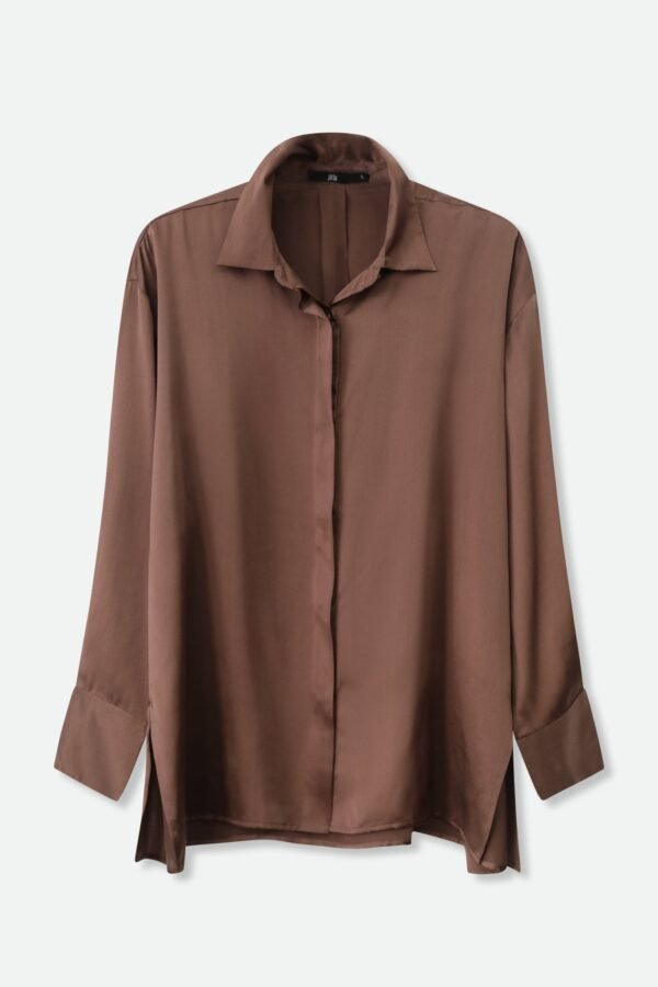 ADRIA SHIRT IN STRETCH SILK CHARMEUSE - Image 7