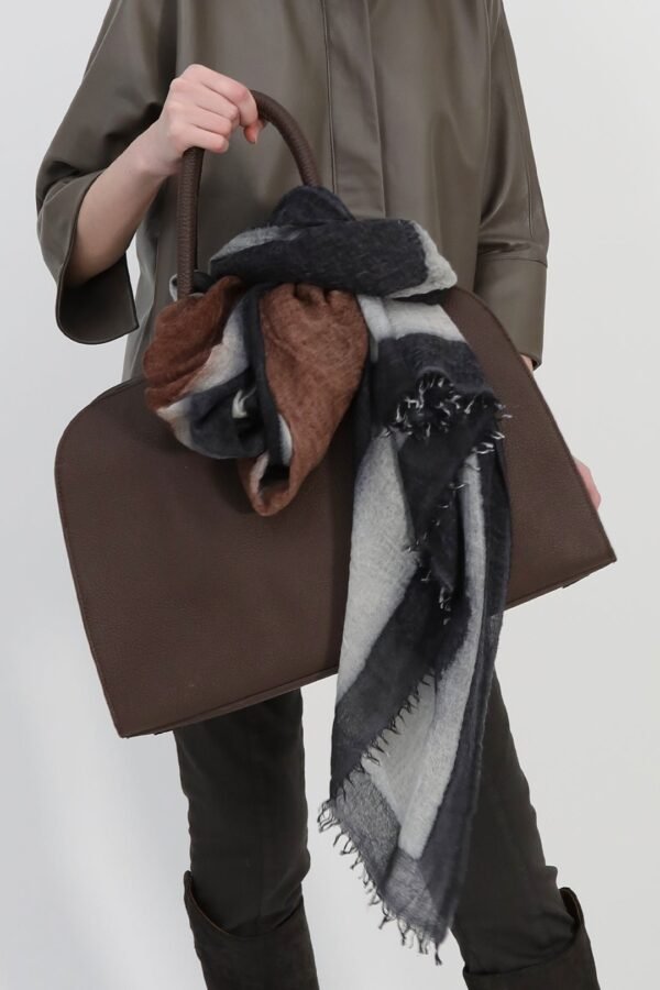 ARDEN HANDBAG IN ITALIAN LEATHER CHOCOLATE - Image 2