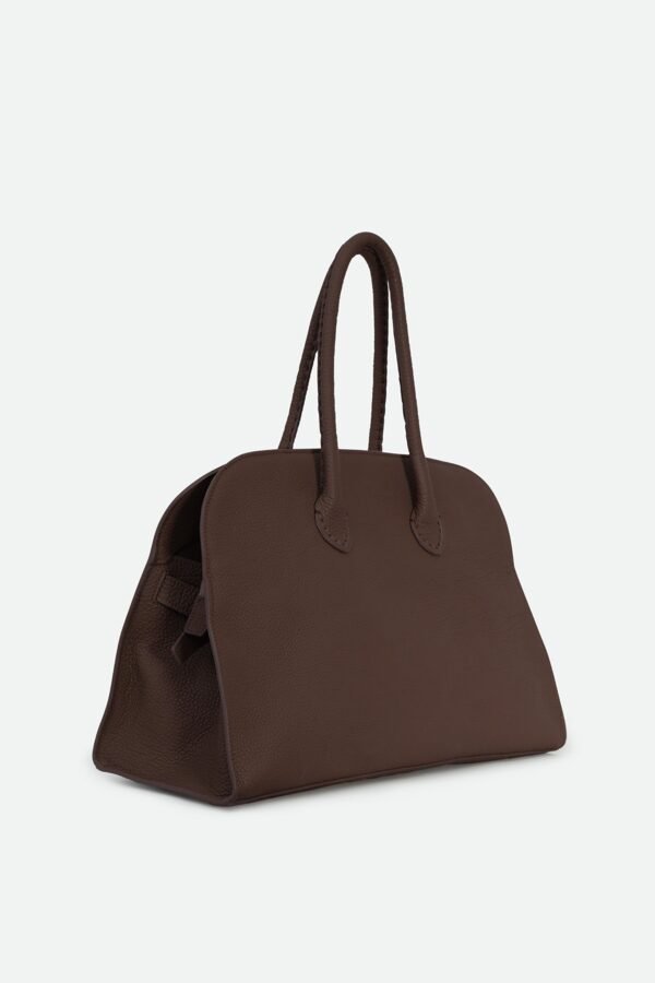 ARDEN HANDBAG IN ITALIAN LEATHER CHOCOLATE - Image 3