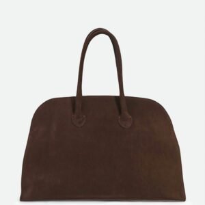 ARDEN HANDBAG IN ITALIAN SUEDE DARK BROWN