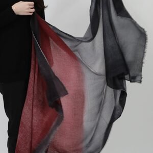 BORDEAUX CHARCOAL SCARF IN HAND DYED CASHMERE
