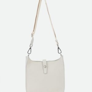 GIA ITALIAN LEATHER CROSSBODY BAG IN BUTTER WHITE