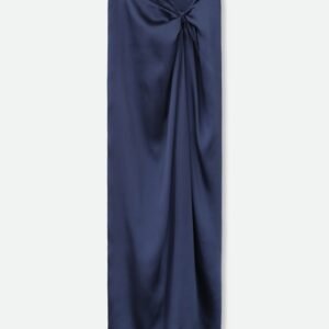 PAREO SKIRT IN HAND-DYED SILK IN PRUSSIAN BLUE