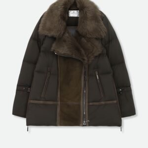 TOSCANA SHEARLING & GOOSE DOWN ITALIAN COAT